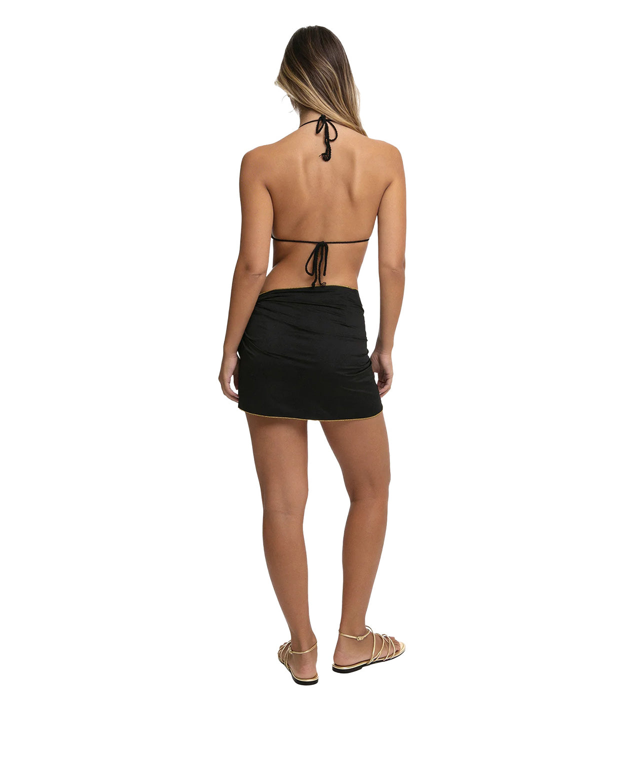 Fuck Mini skirt with wrap detail Black Women – MAXIMILIAN.it