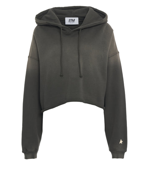 Felpa con cappuccio cropped