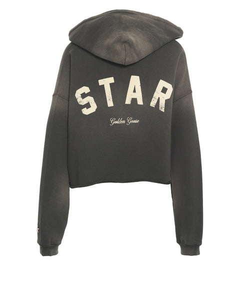 Felpa con cappuccio cropped