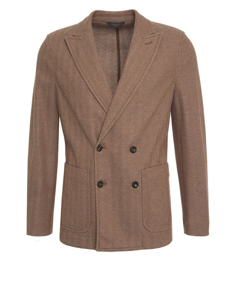 Doppelreiher Blazer mit Fischgrätmuster