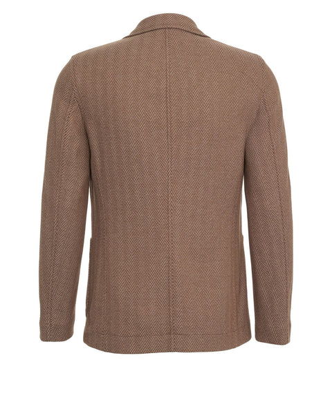 Doppelreiher Blazer mit Fischgrätmuster