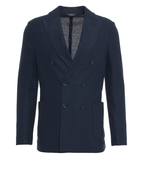 Blazer aus Baumwoll-Leinengemisch