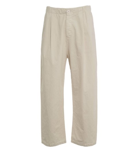 Pantaloni in misto cotone e lino