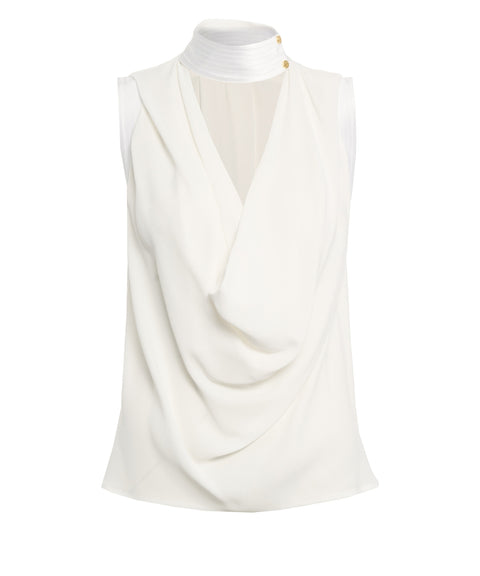 Top con scollo a cascata