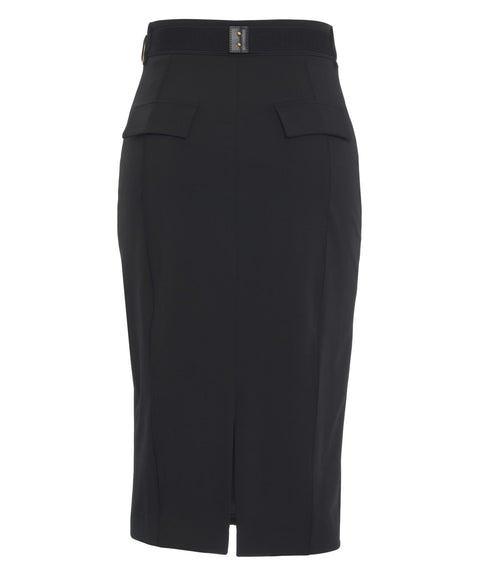 Gonna midi con cintura logo