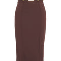 Midi skirt with logo belt