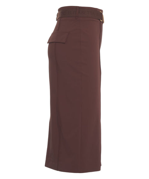 Gonna midi con cintura logo