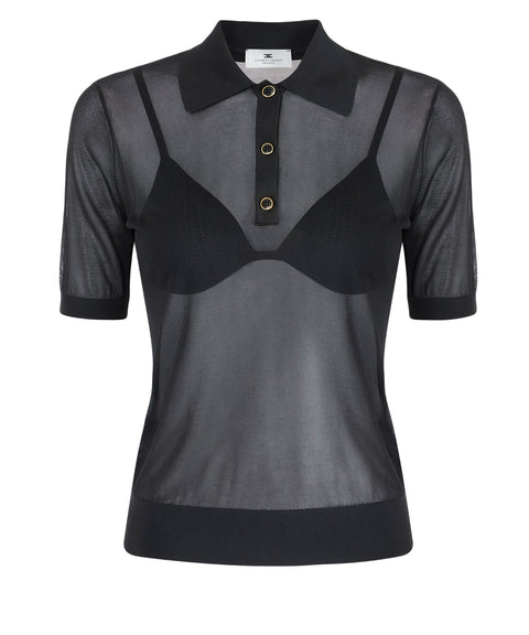 Semitransparentes Poloshirt