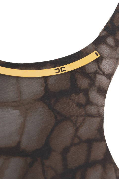 Abito midi con stampa animalier