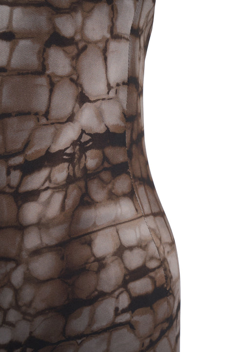 Abito midi con stampa animalier