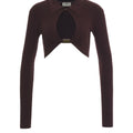 Top in maglia con dettagli logo