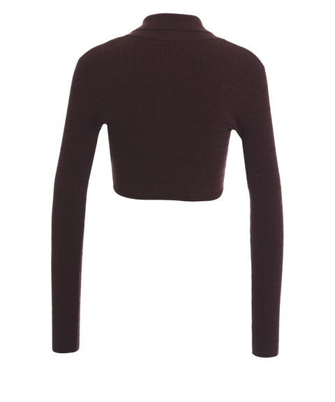 Knit top with logo details