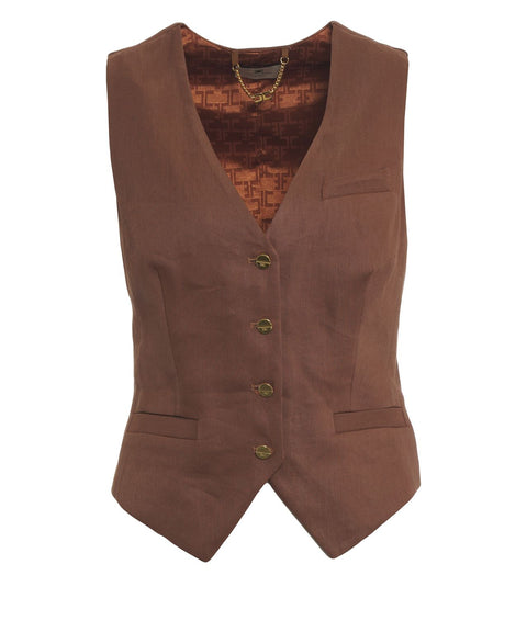 Linen blend vest