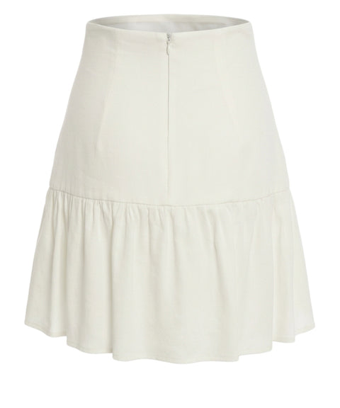 Linen blend mini skirt