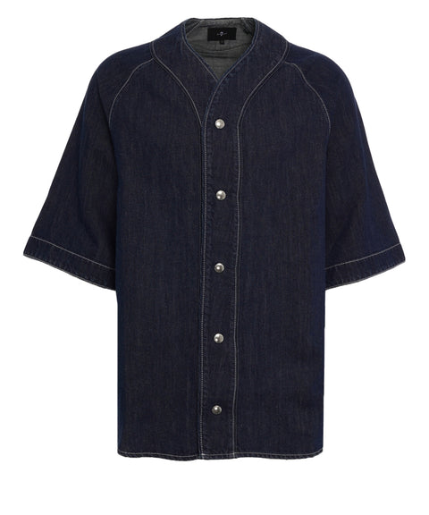 Denim short sleeve shirt