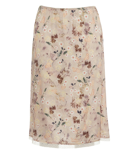Gonna midi con motivo floreale 'Baia'