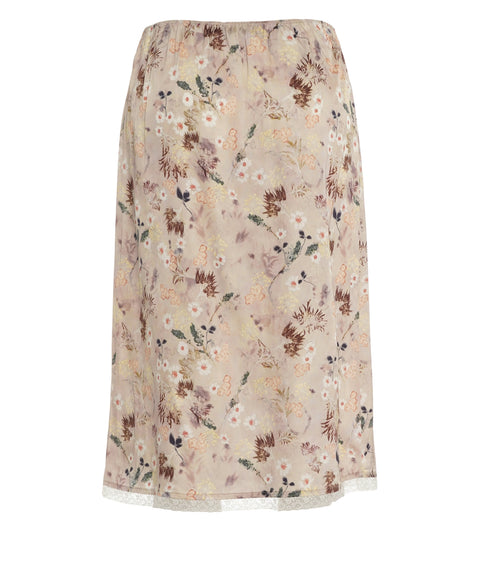 Gonna midi con motivo floreale 'Baia'