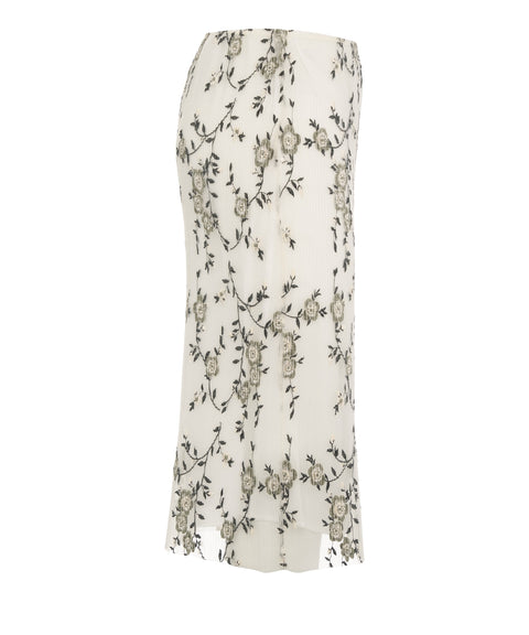 Gonna midi con ricamo floreale 'Bariah'