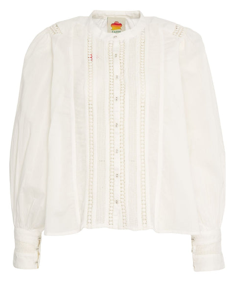 Blusa con dettagli in pizzo