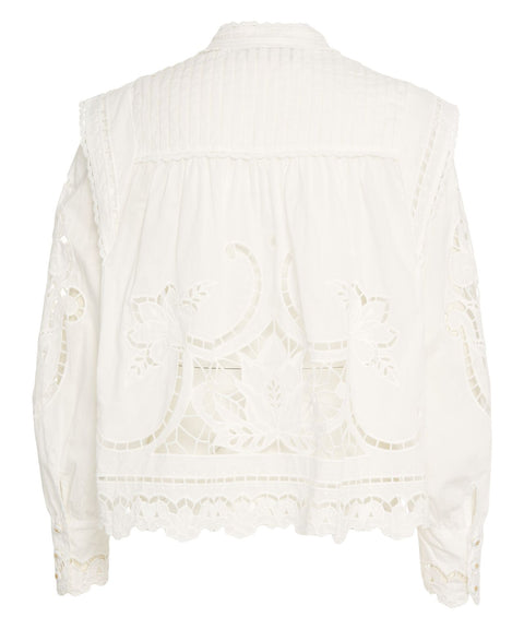 Blusa con motivo traforato