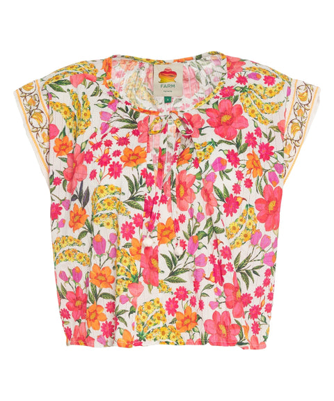 Blusa con motivo floreale