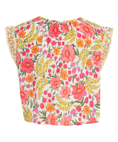 Blusa con motivo floreale