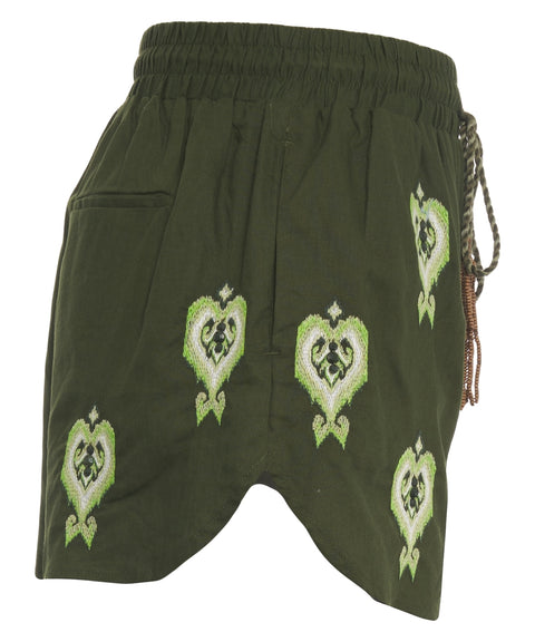 Shorts con ricami