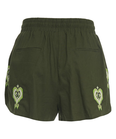 Shorts con ricami