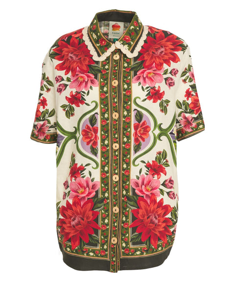 Blusa con motivo floreale