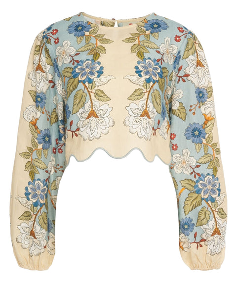 Blusa con motivo floreale