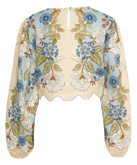 Blusa con motivo floreale