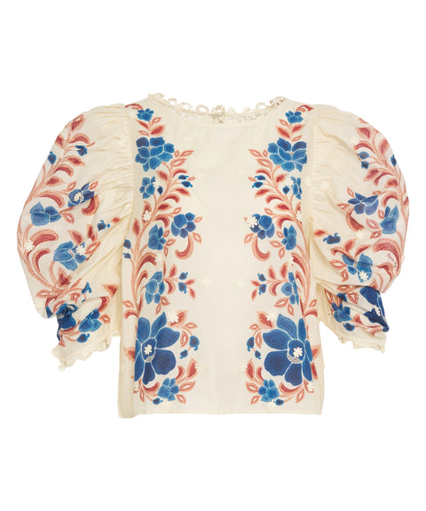 Blusa con motivo floreale