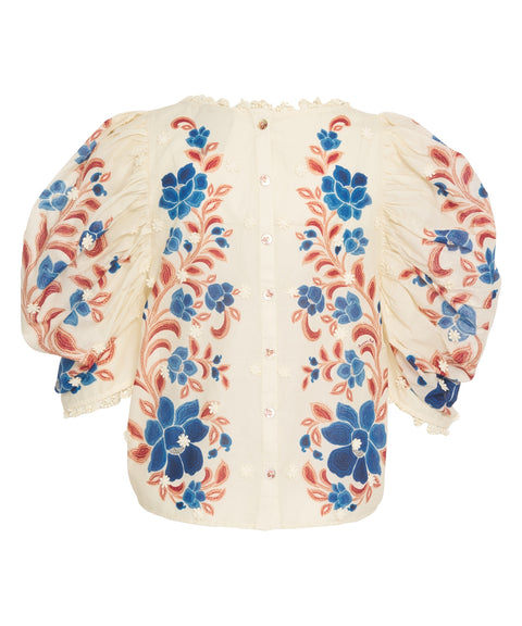 Blusa con motivo floreale