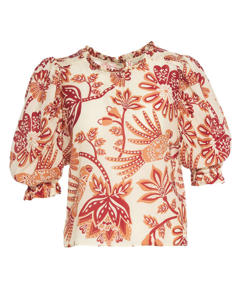 Blusa con motivo floreale