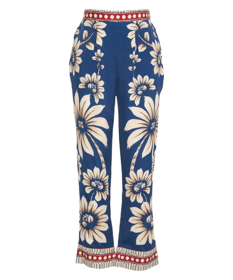 Pantaloni con motivo floreale