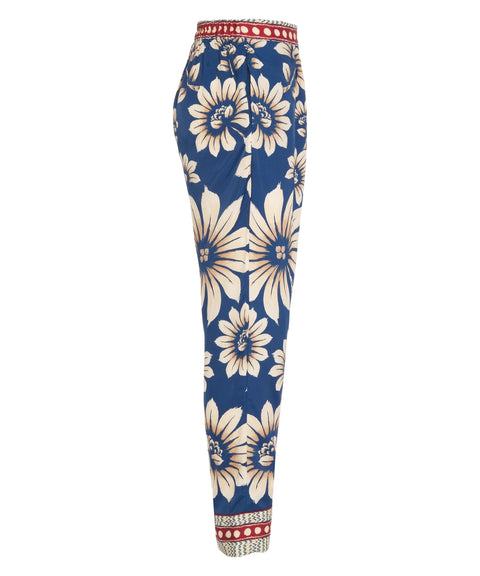 Pantaloni con motivo floreale