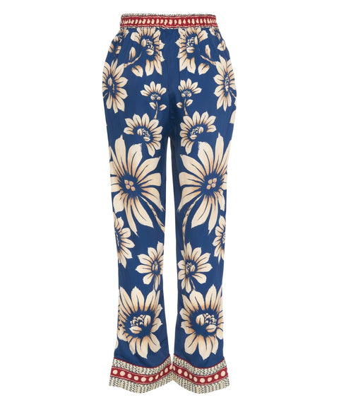 Pantaloni con motivo floreale