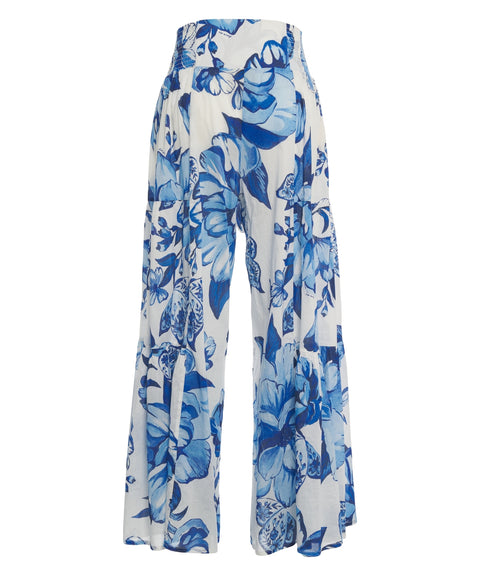 Pantaloni con stampa floreale