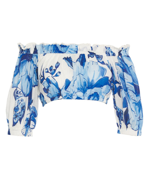 Top con motivo floreale