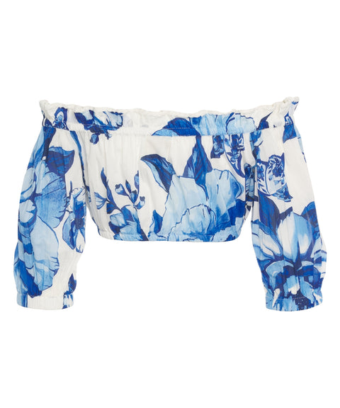 Top con motivo floreale