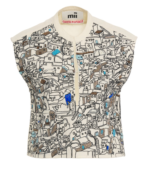 Top with glass beads 'Gaia'