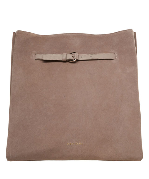 Borsa a spalla in pelle scamosciata