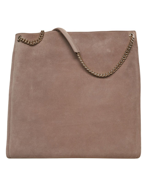 Borsa a spalla in pelle scamosciata