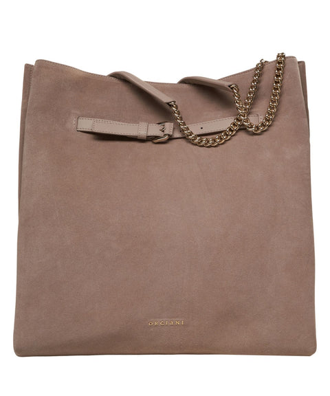 Borsa a spalla in pelle scamosciata