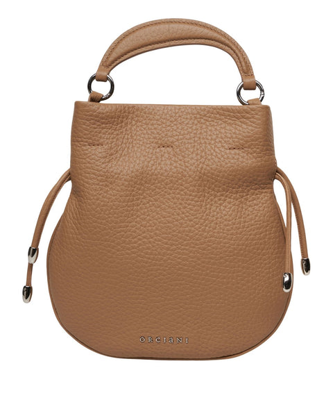 Borsa a mano in pelle martellata