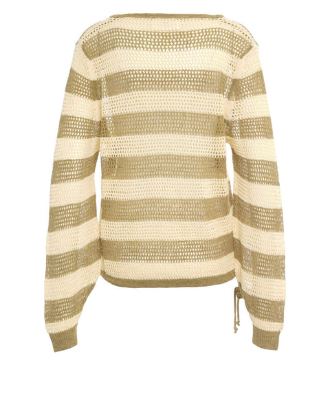 Linen blend knit sweater
