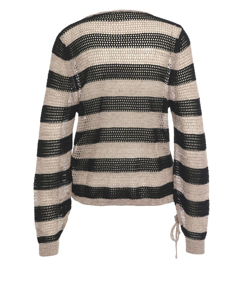 Linen blend knit sweater