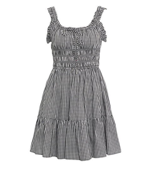 Baumwoll-Midikleid mit Karomuster