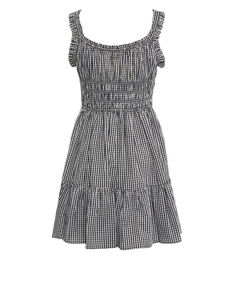 Baumwoll-Midikleid mit Karomuster