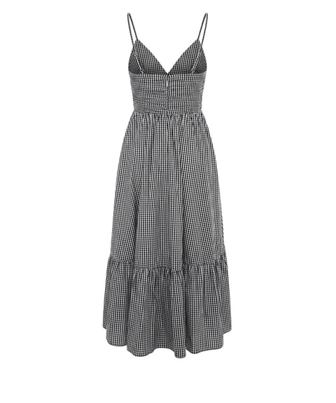 Baumwoll-Midikleid mit Karomuster